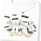 Custom Embroidered Cartoon Seagulls Mom T Shirt
