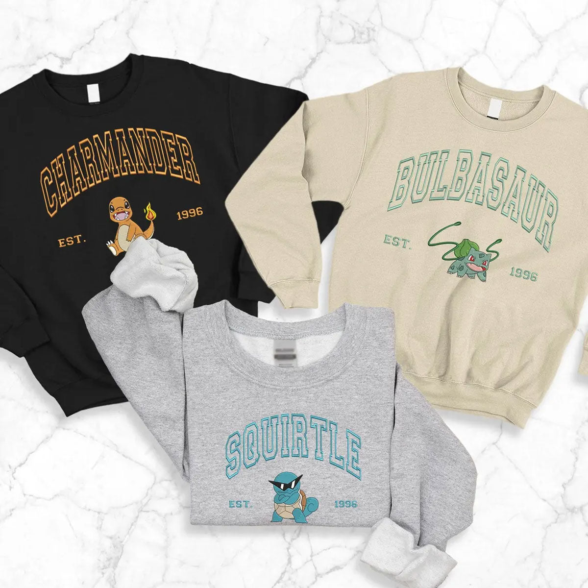 Personalized Pockemon Anime Characters Embroidered Sweatshirt