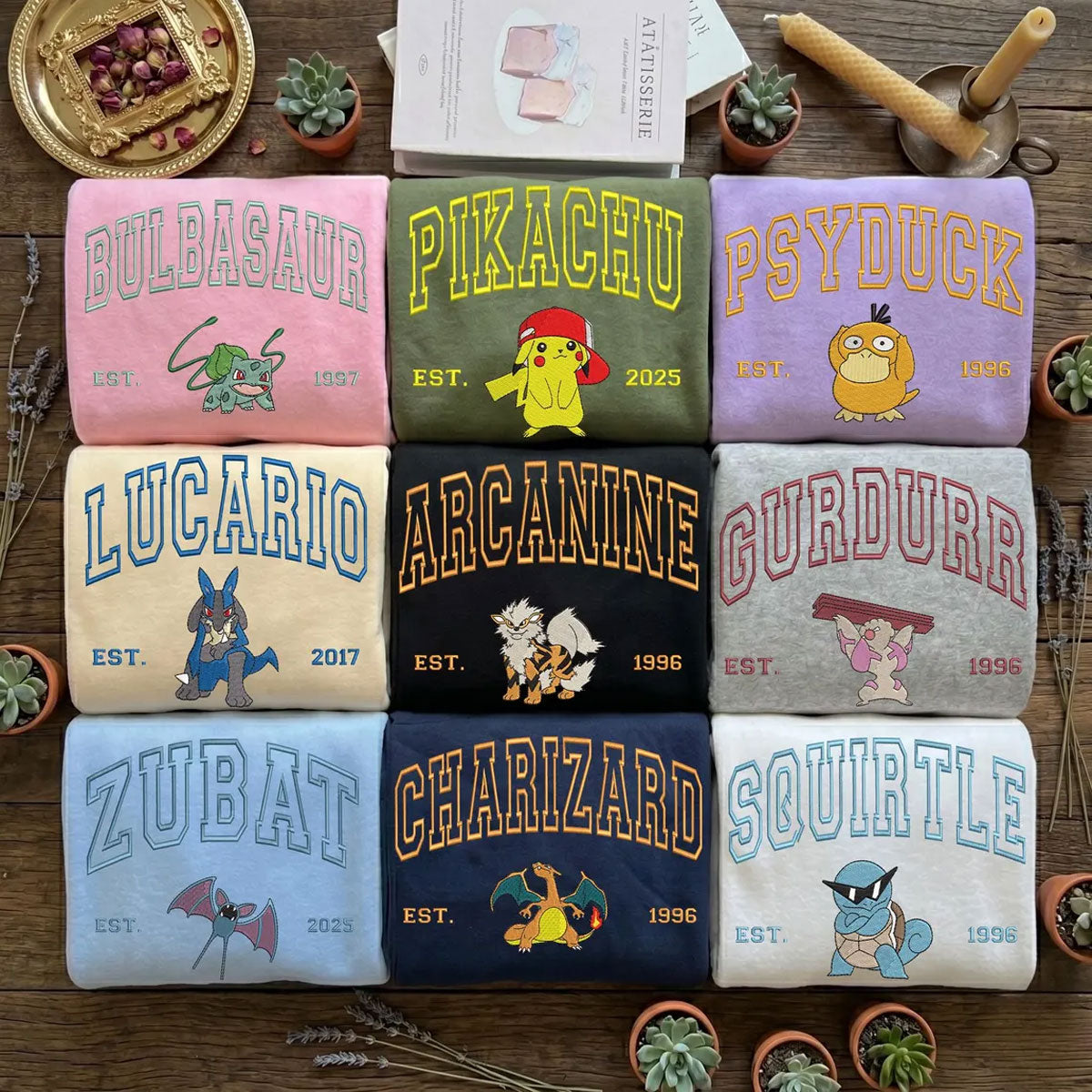 Personalized Pockemon Anime Characters Embroidered Sweatshirt