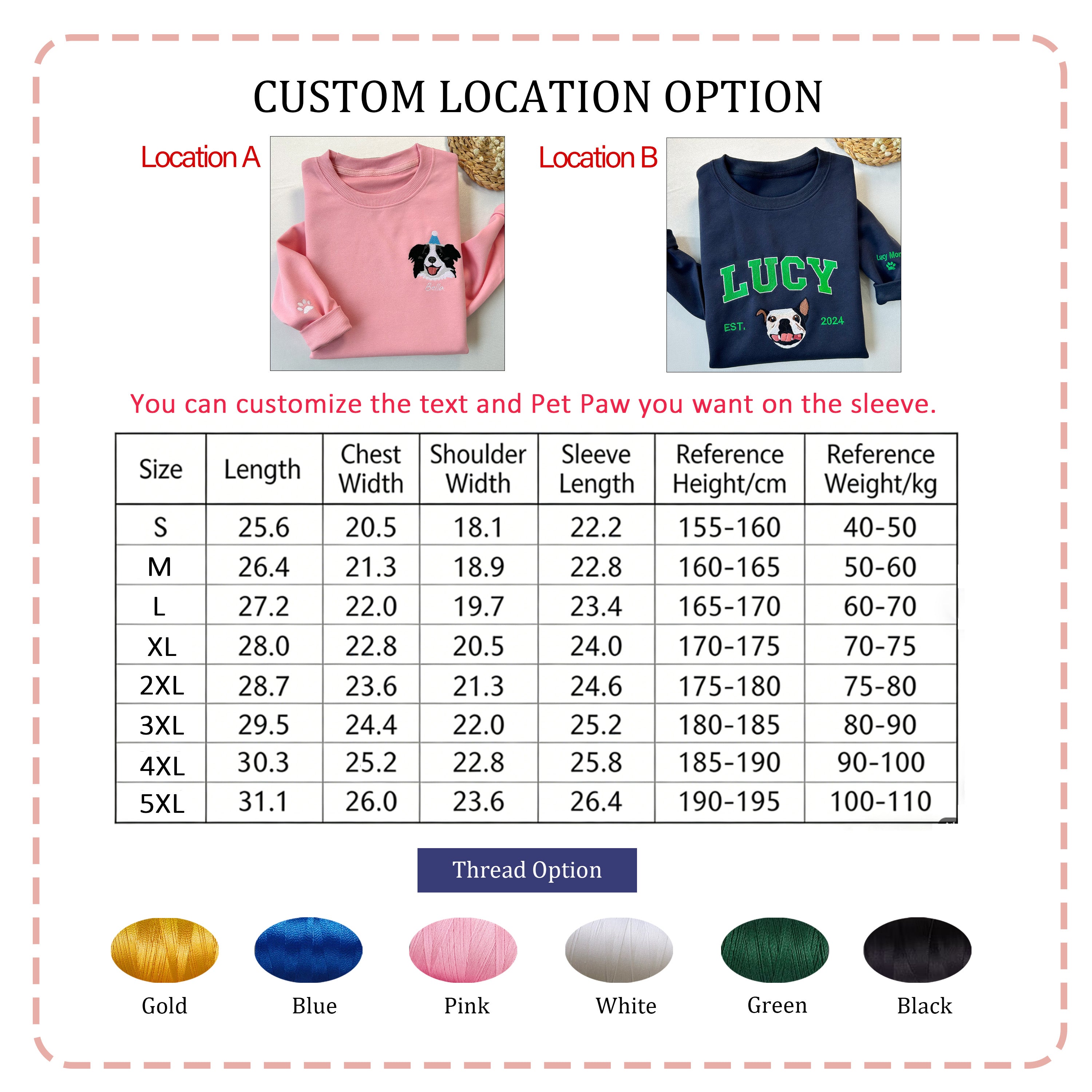 Custom Dog Face Embroidered Sweatshirt