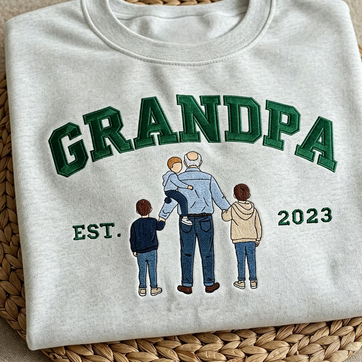 Custom Photo Embroidered Sweatshirt for DAD/Grandpa