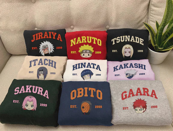 Naruto Character Embroidered Sweatshirt