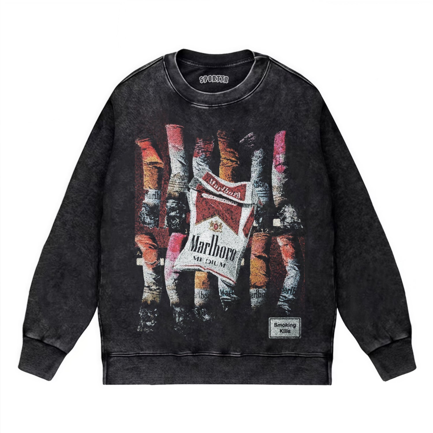 RETRO STREET CIGARETTE BUTT PRINT TEE