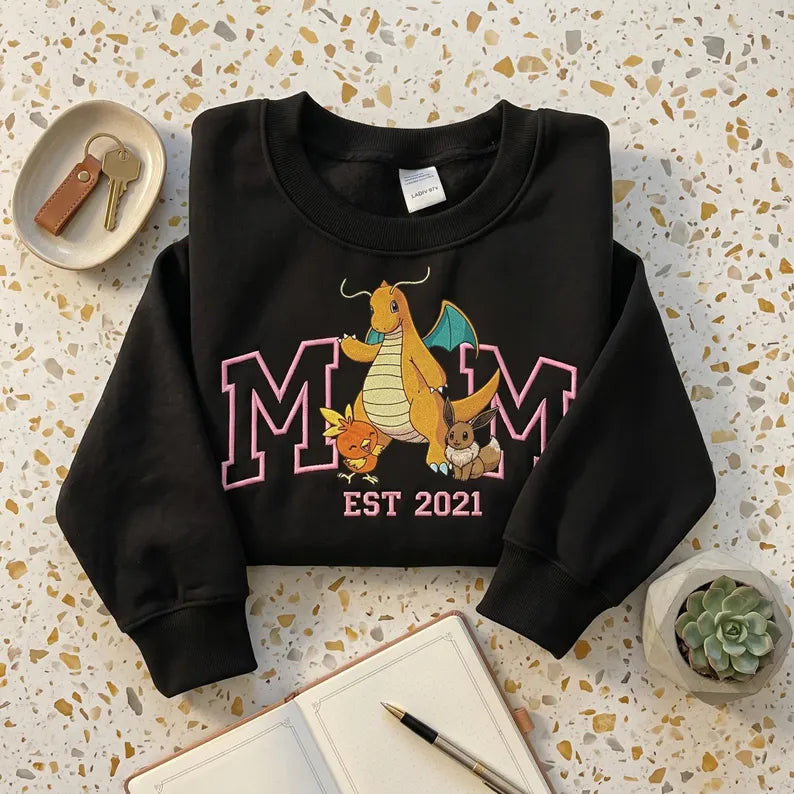 Personalized Mom Dad & Kid Crewnecks Custom Family Embroidered Sweatshirt