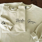 Custom Mama Dad Embroidered Sweatshirt With Names On Sleeve