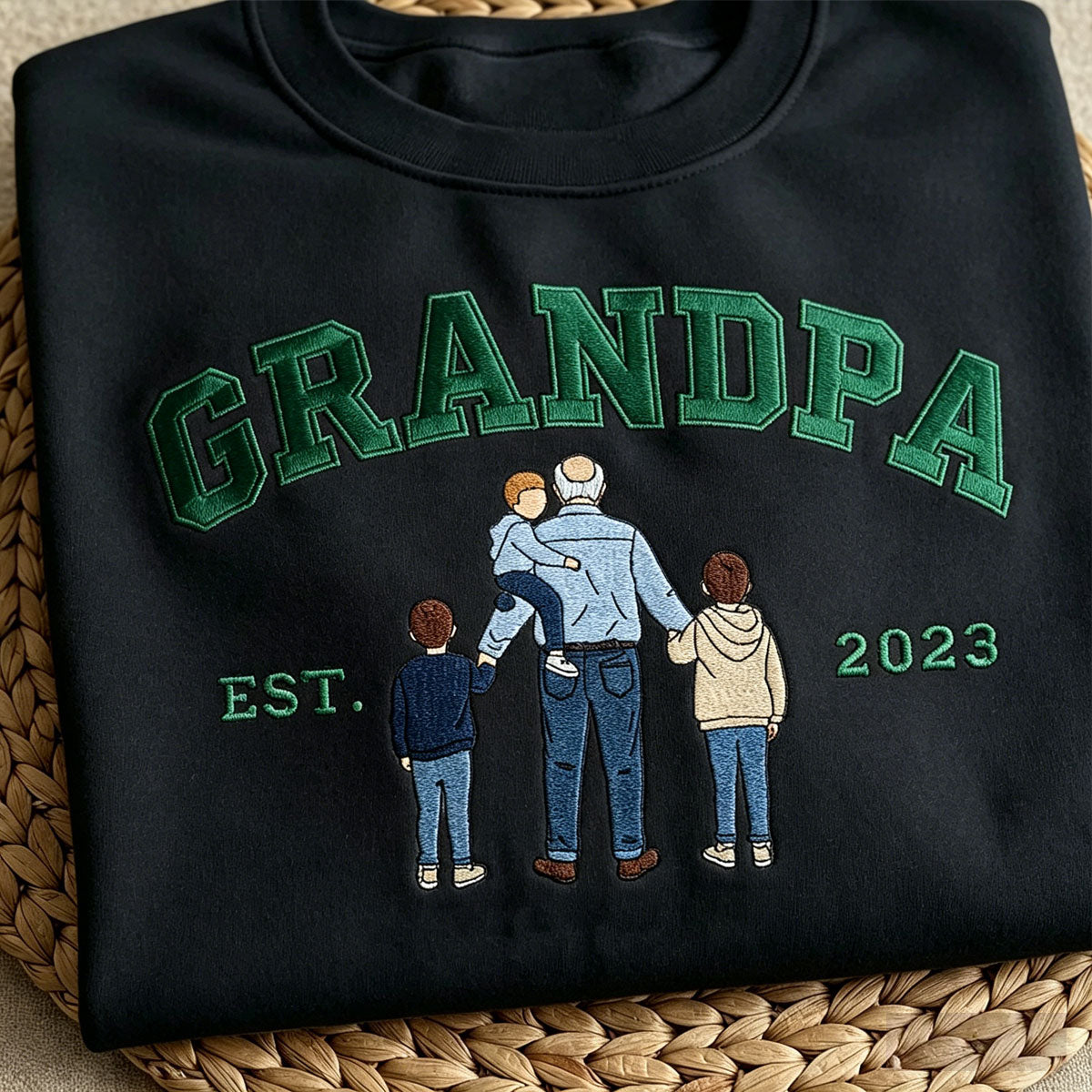 Custom Photo Embroidered Sweatshirt for DAD/Grandpa