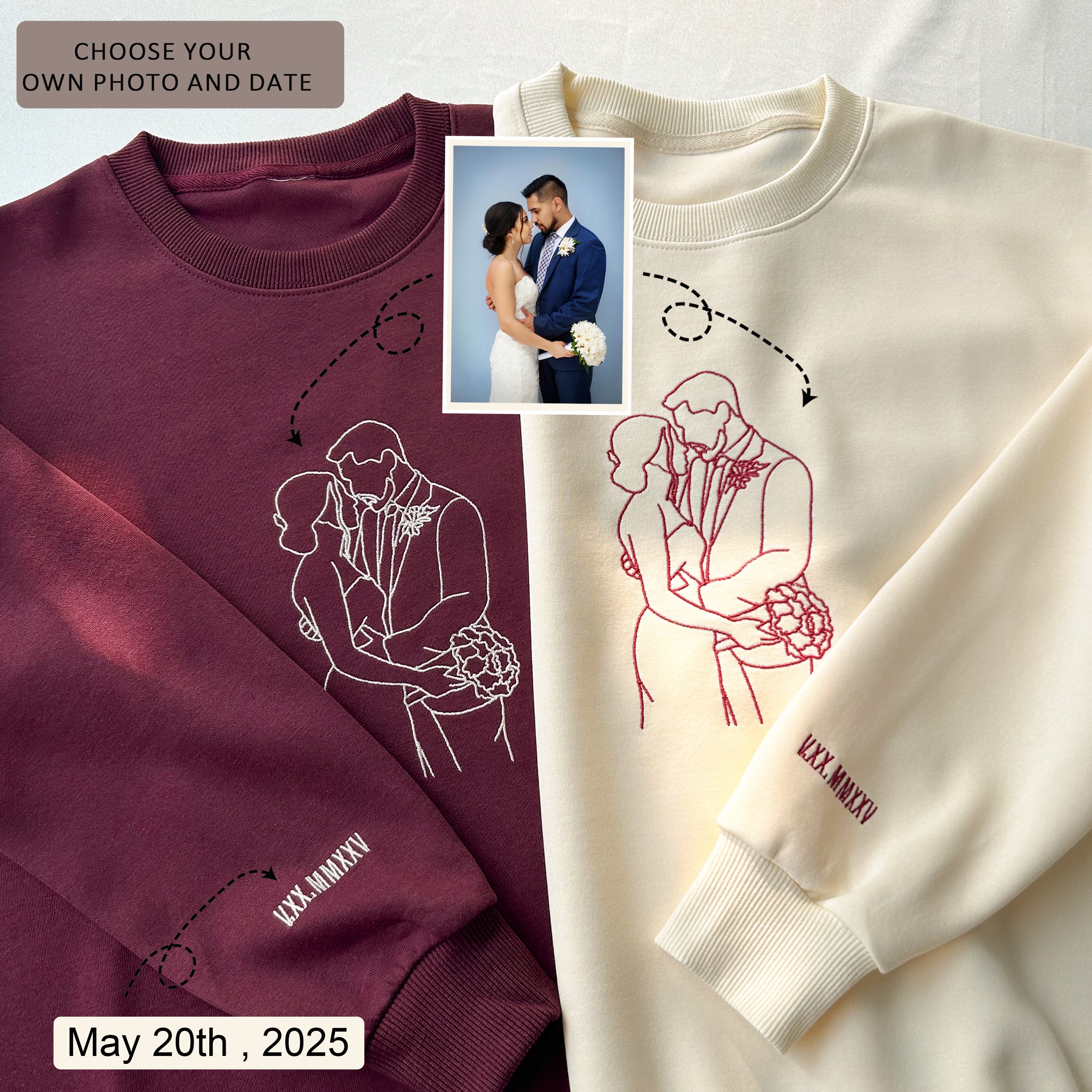 Anniversary Custom Embroidered Sweatshirt Gifts for parents