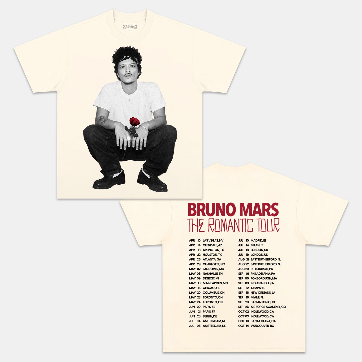 BRUNO MARS & THE ROMANTIC TOUR V3 TEE
