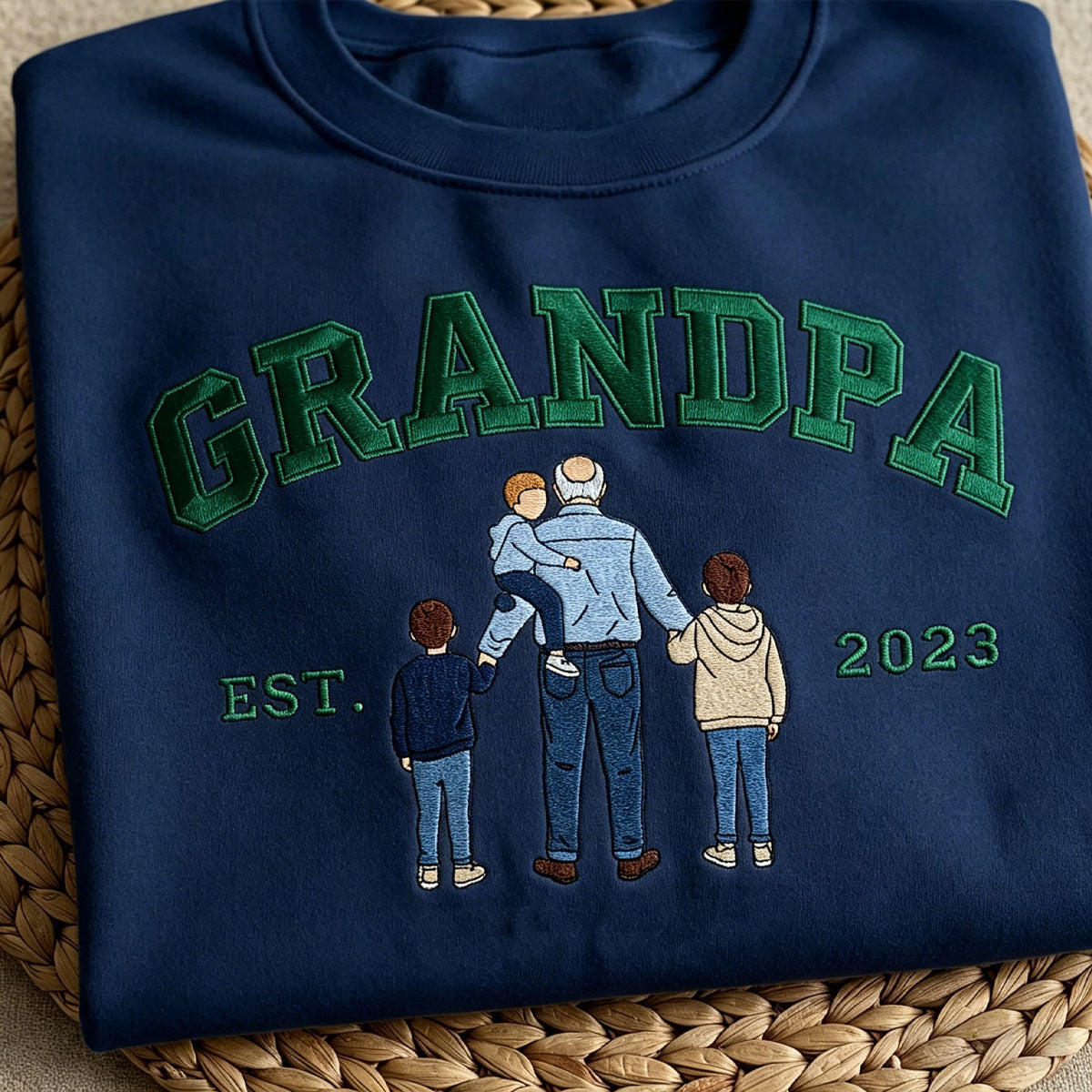 Custom Photo Embroidered Sweatshirt for DAD/Grandpa