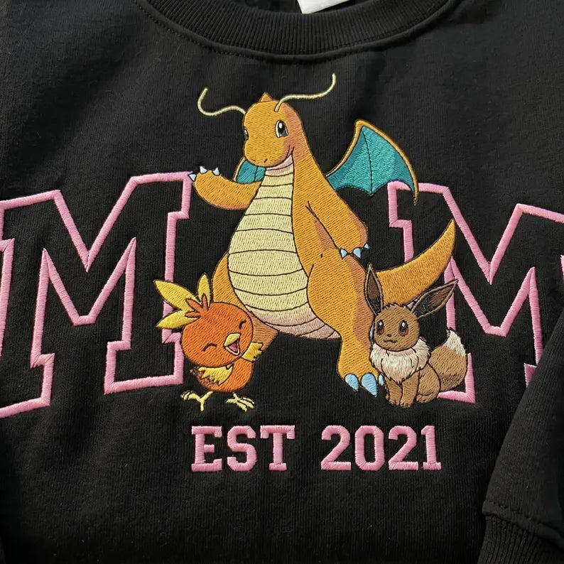 Personalized Mom Dad & Kid Crewnecks Custom Family Embroidered Sweatshirt
