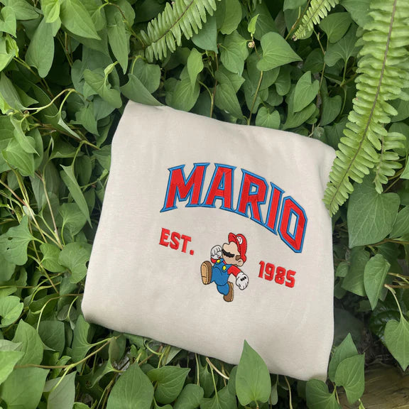 Matching Mario Embroidered Sweatshirt, Mario and Princess Hoodie