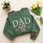 Custom Dad Embroidered Sweatshirt With Photo Portrait