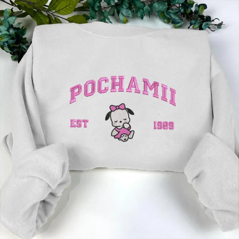 Sanrio Characters Embroidered Sweatshirt, Anime Sweatshirt and Hoodie