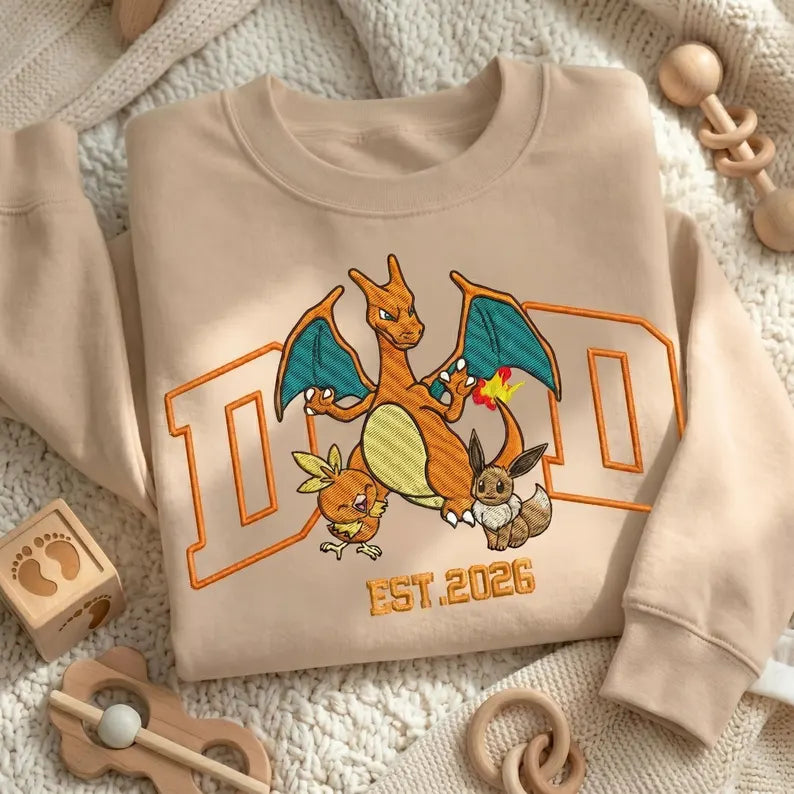 Personalized Mom Dad & Kid Crewnecks Custom Family Embroidered Sweatshirt