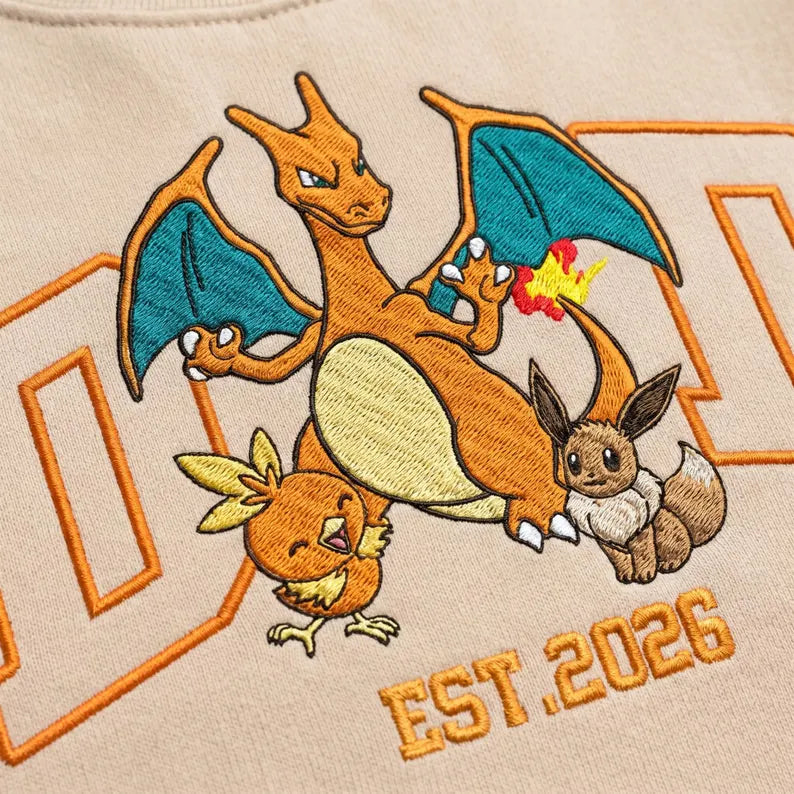 Personalized Mom Dad & Kid Crewnecks Custom Family Embroidered Sweatshirt
