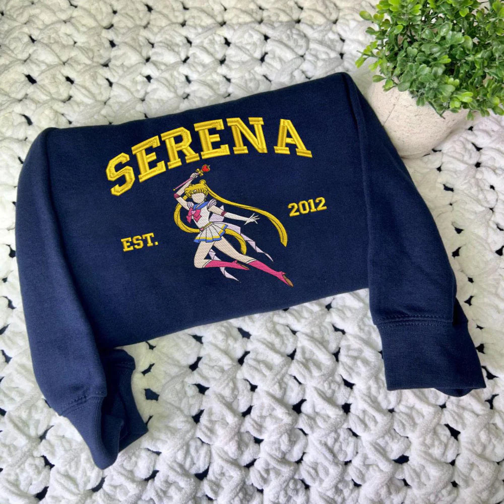 Sailor Moon Embroidered Shirt, Magical Sweatshirt Hoodie Embroidery