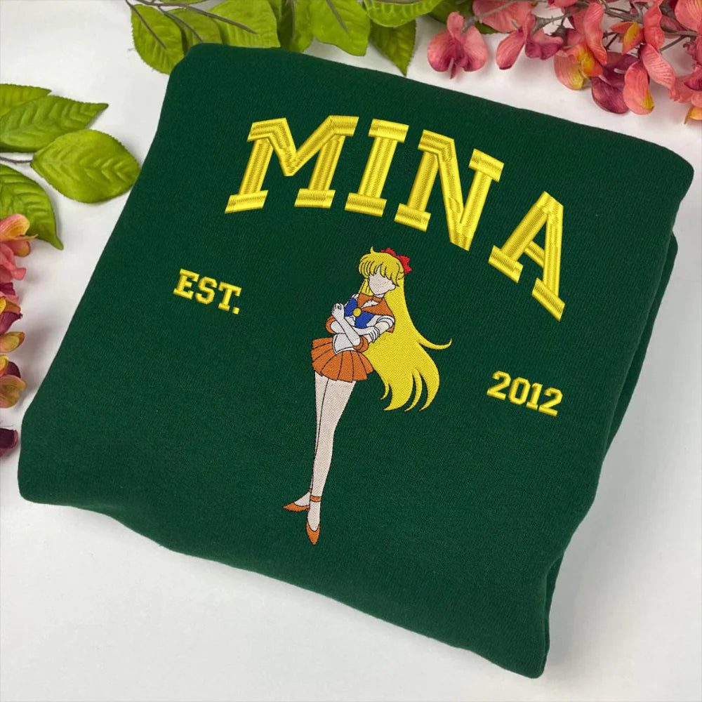 Sailor Moon Embroidered Shirt, Magical Sweatshirt Hoodie Embroidery