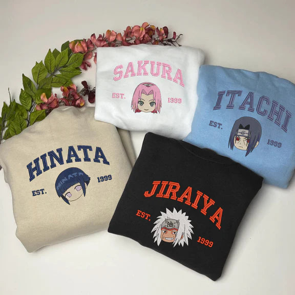 Naruto Character Embroidered Sweatshirt