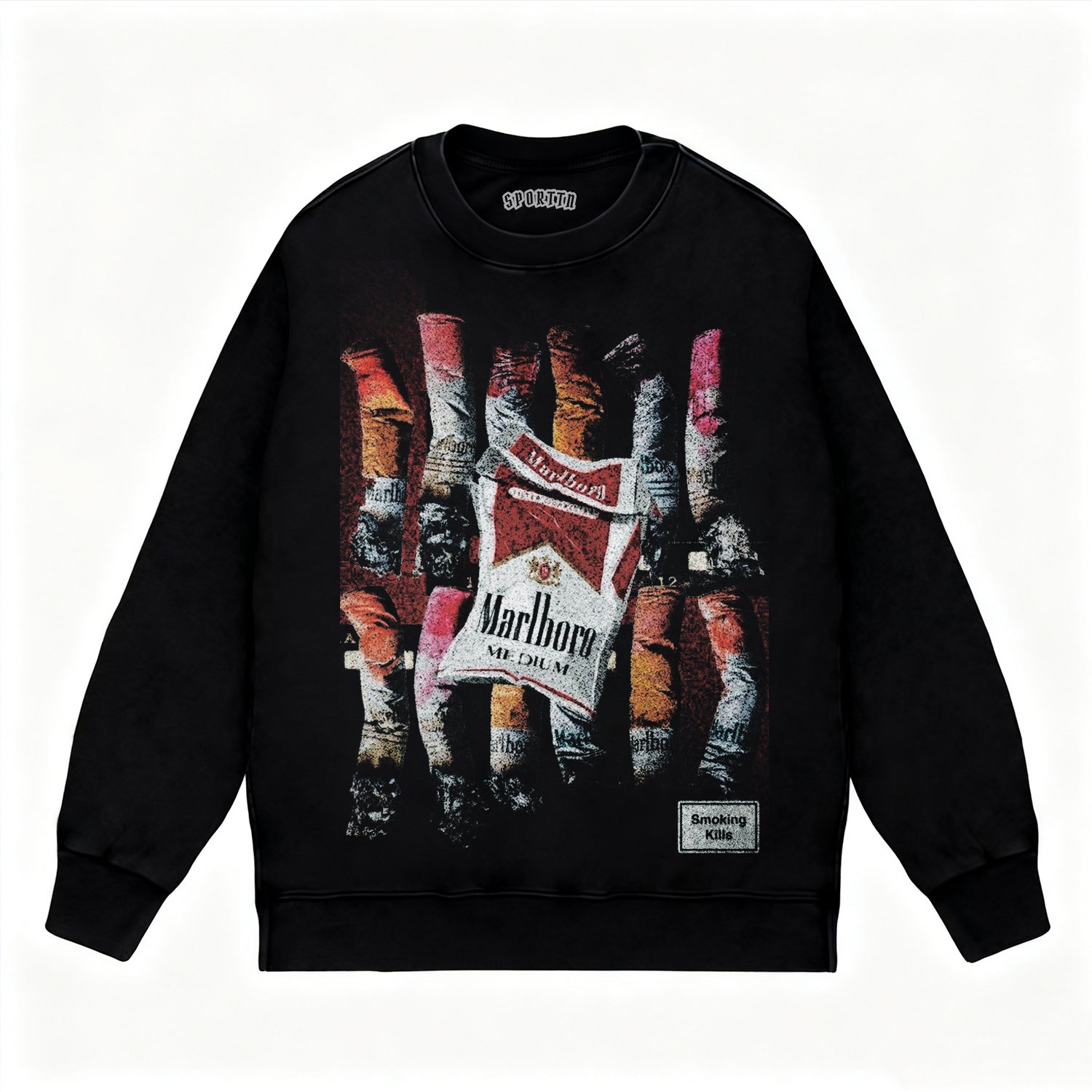 RETRO STREET CIGARETTE BUTT PRINT TEE