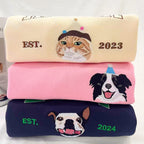 Custom Dog Face Embroidered Sweatshirt