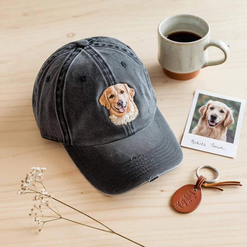 Custom Embroidered Pet Hat Using Pet Photo