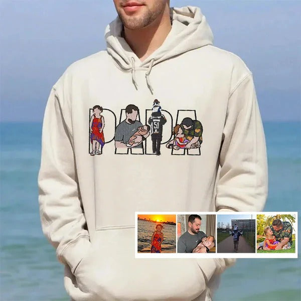 Custom Family Embroidered Sweatshirt – Gift for Papa, Dad or Mama