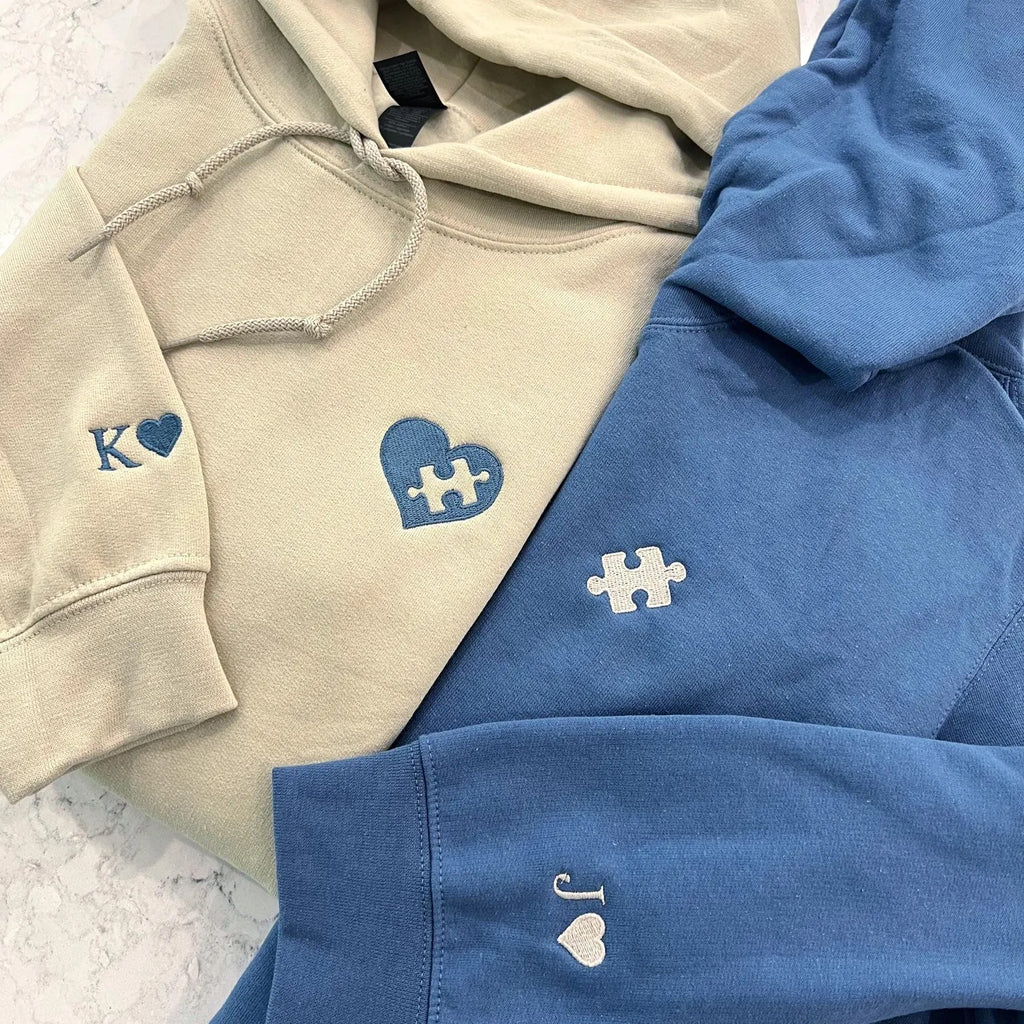 Custom  Heart and Puzzle Piece V2 Sweatshirt