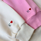 Personalized Couple Initial Heart Embroidered Sweatshirts