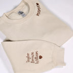 Custom Mama Embroidered Sweatshirt With Kids Names On Sleeve