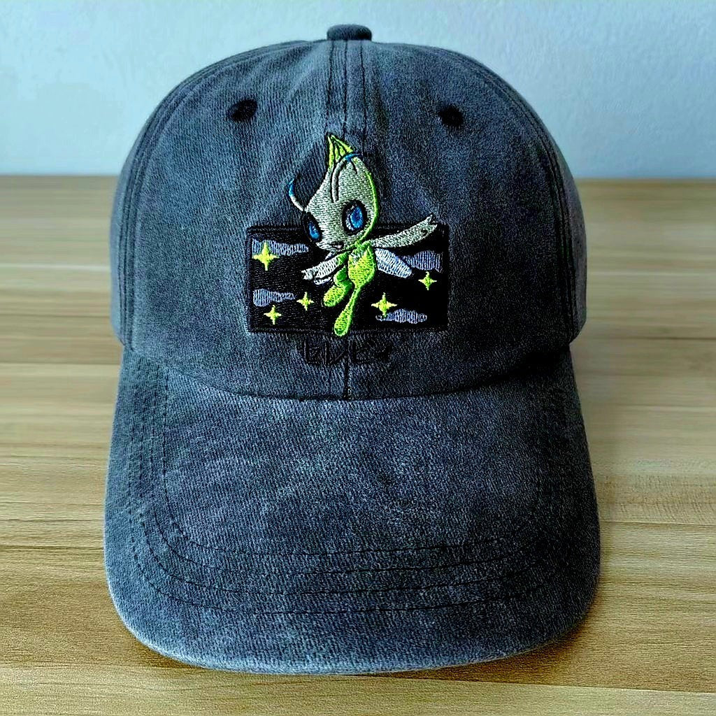 Custom Pokemon Hat，Embroidered Vintage Wash Baseball Cap