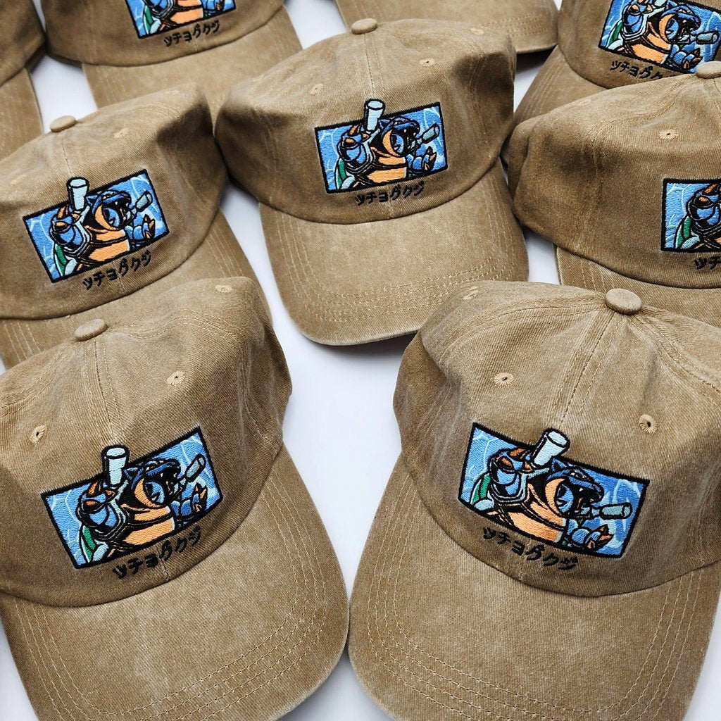 Custom Pokemon Hat，Embroidered Vintage Wash Baseball Cap