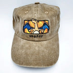 Custom Pokemon Hat，Embroidered Vintage Wash Baseball Cap