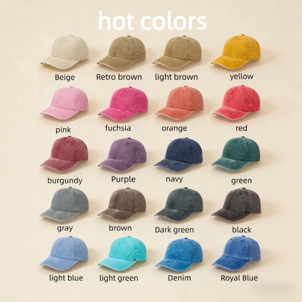 Custom Pokemon Hat，Embroidered Vintage Wash Baseball Cap