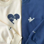 Custom  Heart and Puzzle Piece Sweatshirt