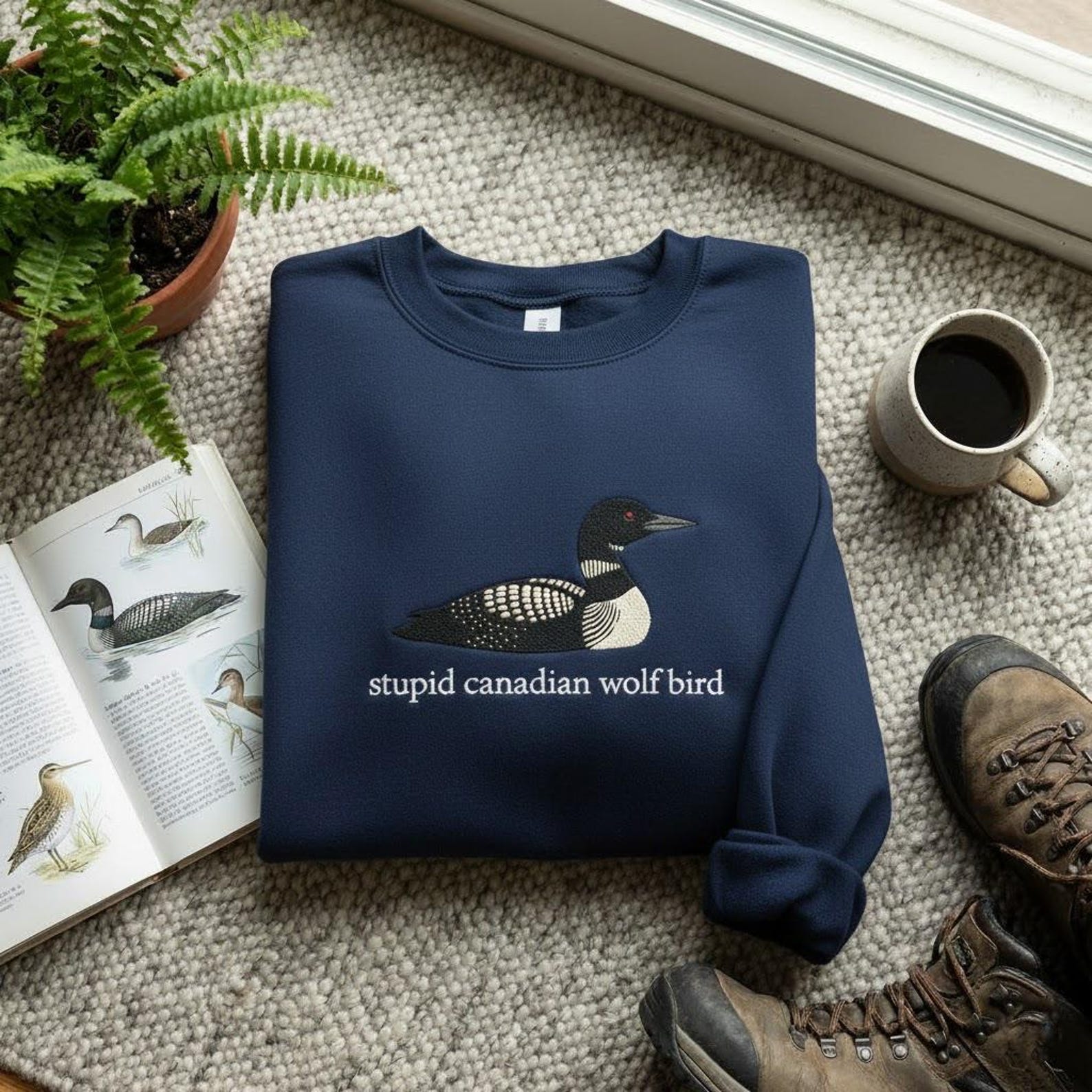 Stupid Canadian Wolf Bird Sweatshirt