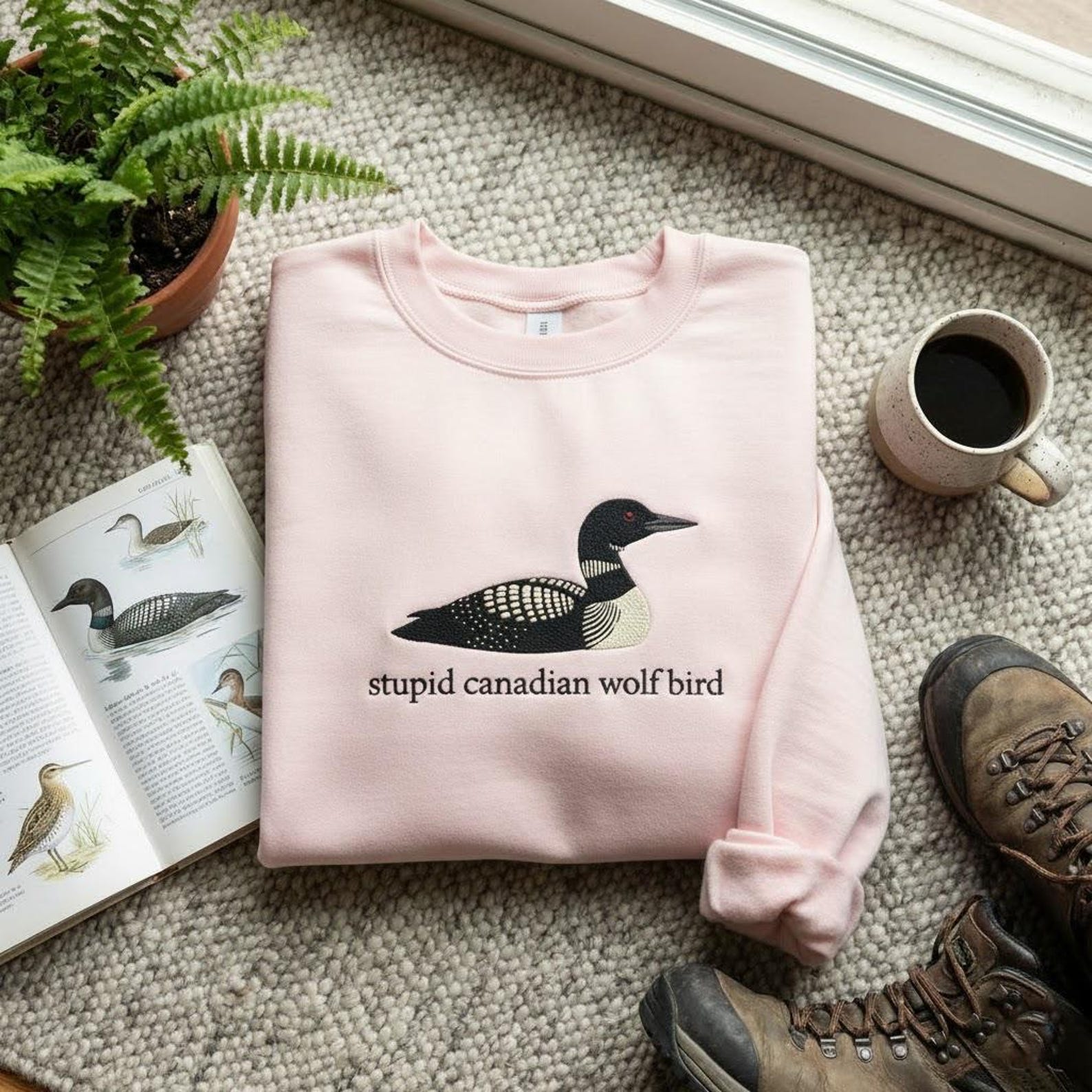 Stupid Canadian Wolf Bird Sweatshirt