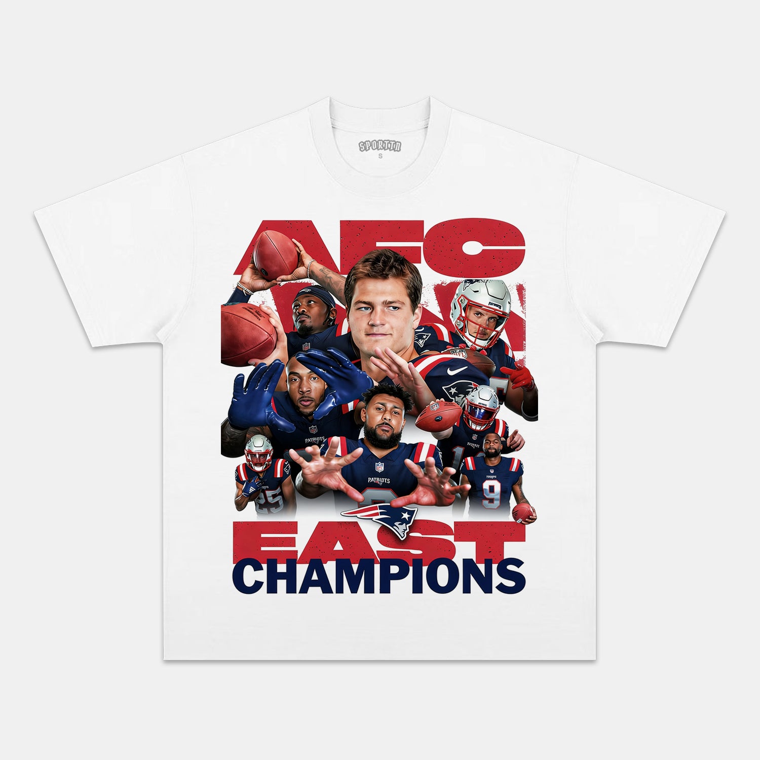 NEW ENGLAND PATRIOTS & AFC EAST CHAMPIONS TEE