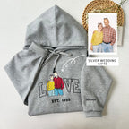Anniversary LOVE Photo Custom Embroidered Sweatshirt