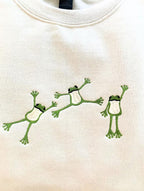 Frog Lover's Embroidered Sweatshirt