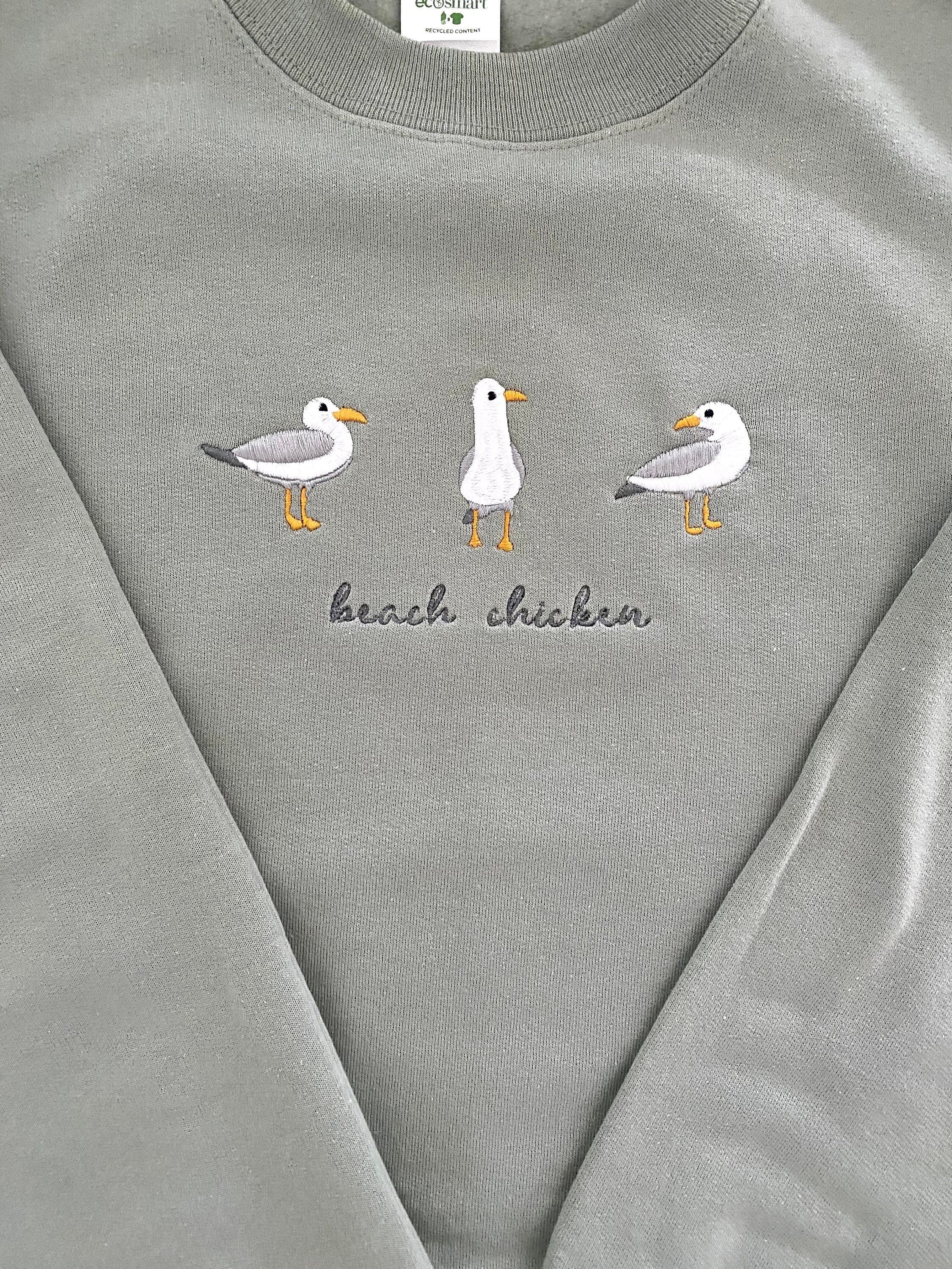 Beach Chicken (Seagull) Embroidered Sweatshirt
