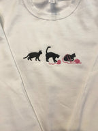 Cat with Yarn Embroidered Sweatshirt