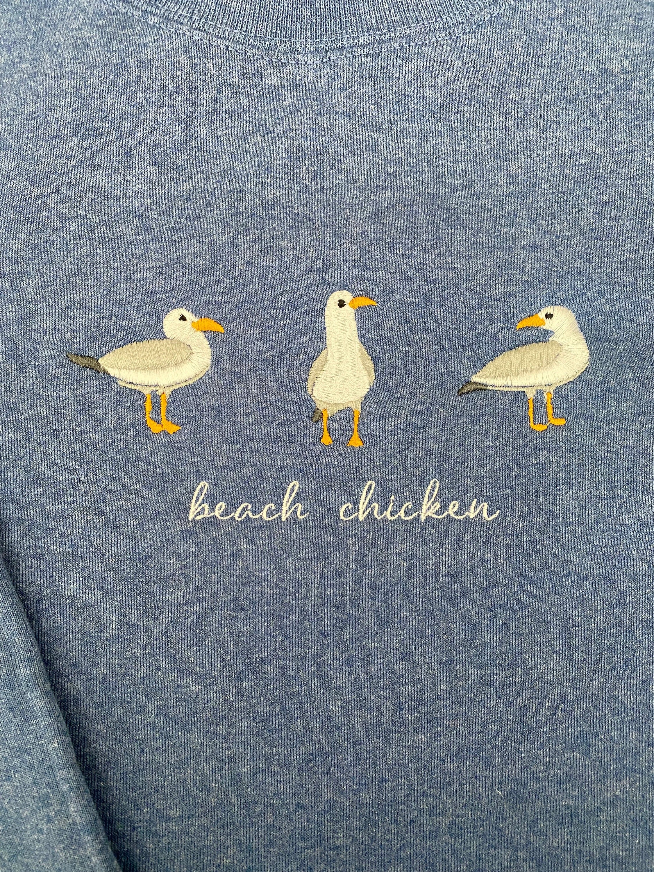 Beach Chicken (Seagull) Embroidered Sweatshirt