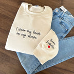 I Wear My Heart On My Sleeve Embroidered Sweatshirt