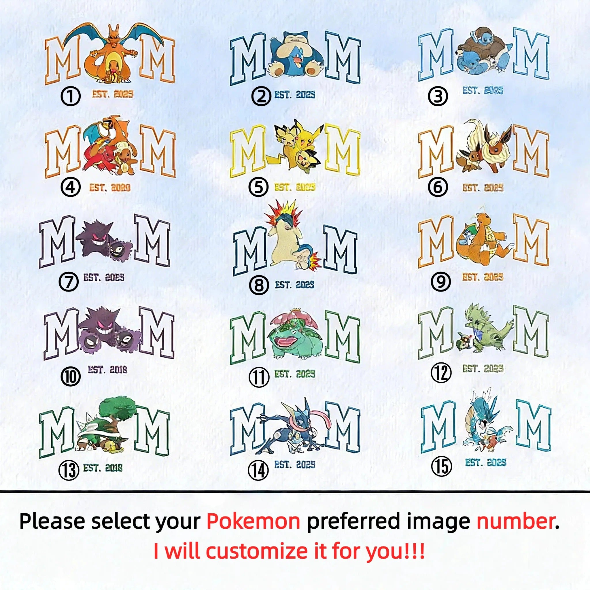 Personalized Mom PKM Embroidered Sweatshirt