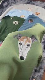 Custom Dog Face 2 Embroidered Sweatshirt
